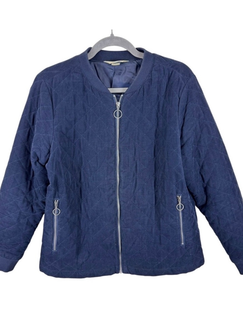 Christopher & Banks Navy Blue Full Zip Corduroy Insulated Lined Jacket Size‎ M